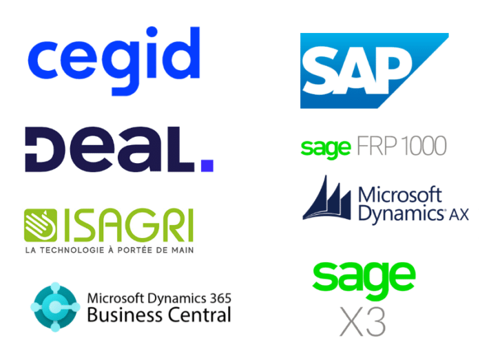 Yooz s’intègre nativement à votre logiciel comptable, ERP ou outil de production